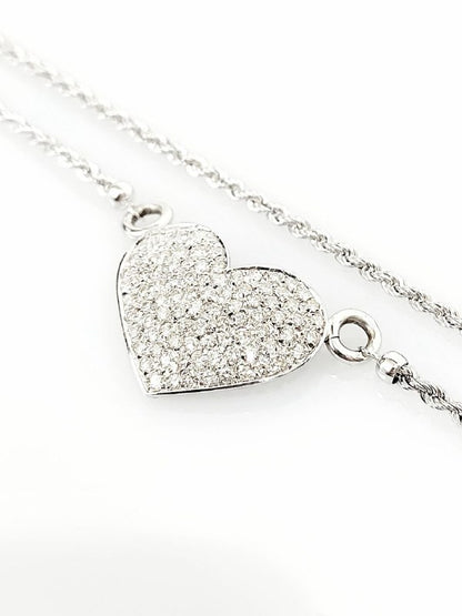 Collana con pendente cuore in Oro bianco con Diamanti 1,75 ct 18 kt (750)