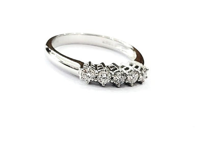 Anello Veretta a 5 Diamanti 0,50 ct in Oro bianco 18 kt (750)
