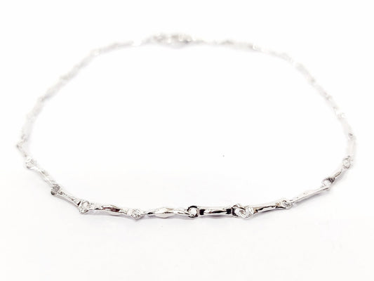 Bracciale Uomo Oro bianco 18 kt (750) maglia bamboo - Oreficeria