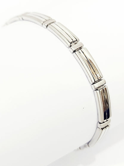 Bracciale piastre lucide e satinate in oro 18 kt - oreficeria