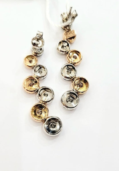 Orecchini a cipollina Astralia in Oro Bianco e Oro Rosa con Diamanti 2,02 ct 18 kt (750)
