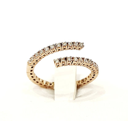 Anello contrarié Astralia con diamanti 0,33 ct in Oro Rosa 18 kt (750)