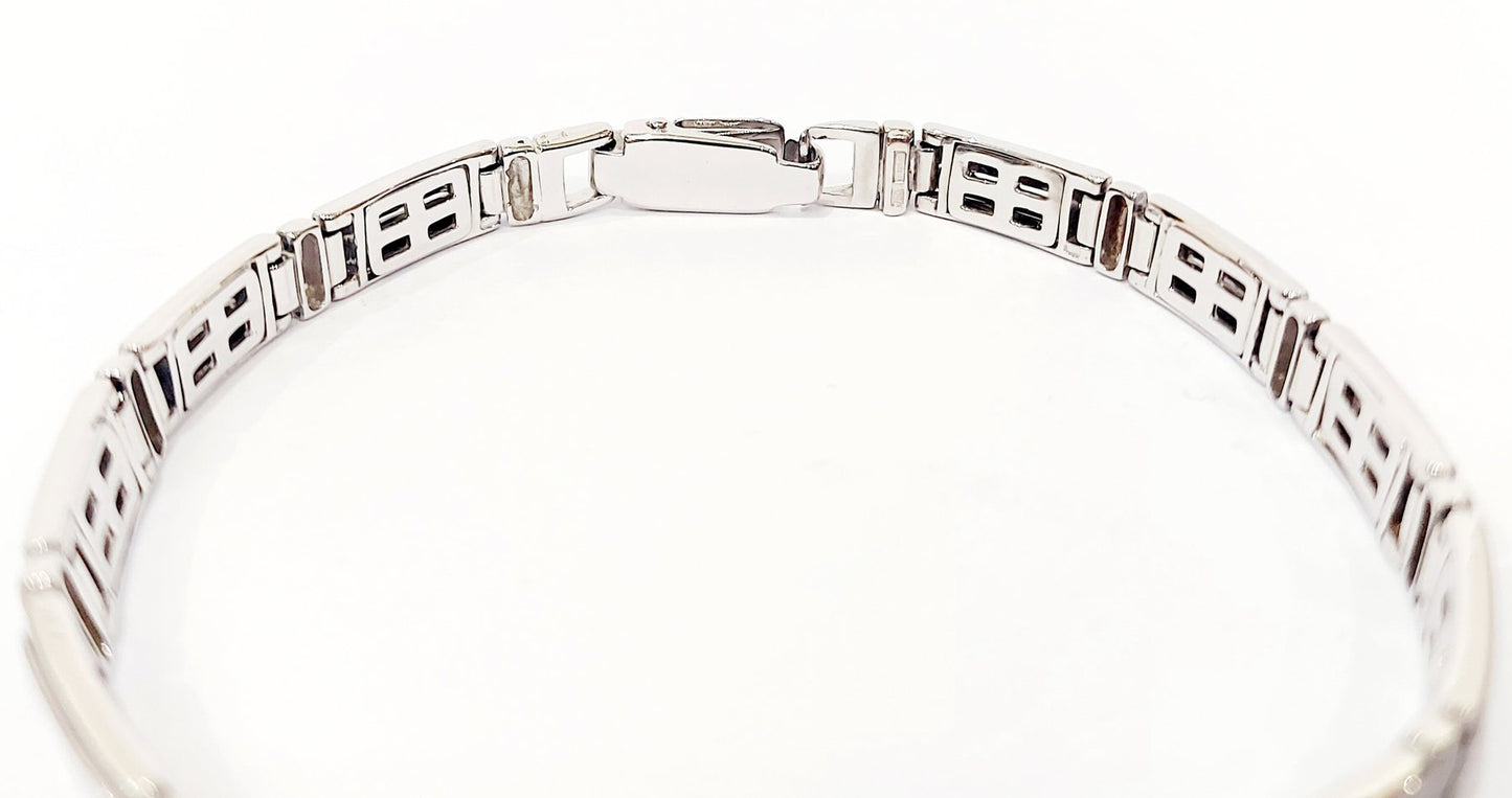 Bracciale piastre lucide e satinate in oro 18 kt - oreficeria