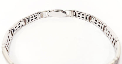 Bracciale piastre lucide e satinate in oro 18 kt - oreficeria
