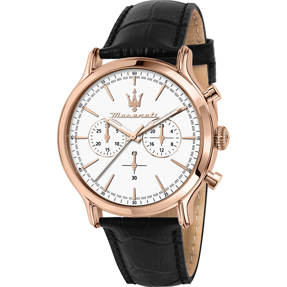 Orologio Maserati Chronograph Collezione Epoca Quarzo Oro Rosa e Pelle - R8871618016