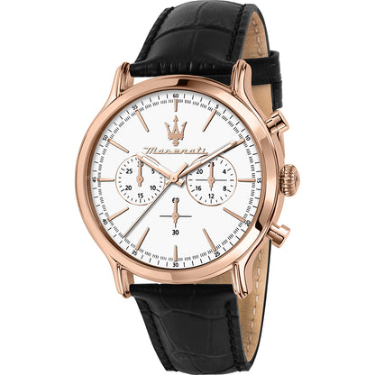 Orologio Maserati Chronograph Collezione Epoca Quarzo Oro Rosa e Pelle - R8871618016