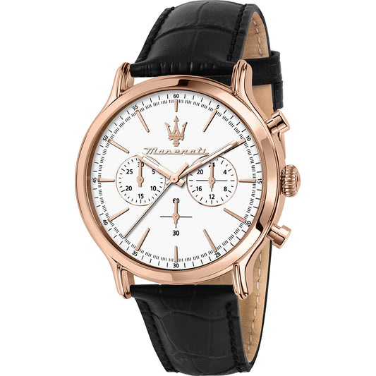 Orologio Maserati Chronograph Collezione Epoca Quarzo Oro Rosa e Pelle - R8871618016