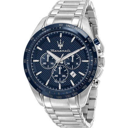 Orologio Maserati Collezione Traguardo Cronografo Acciaio e Ceramica Blu - R8873612043