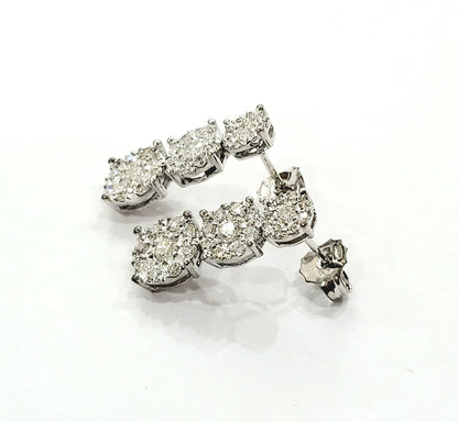 Orecchini trilogy Magic in Oro Bianco con Diamanti 1,38 ct 18 kt (750)
