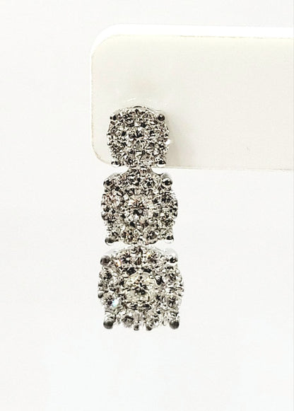 Orecchini trilogy Magic in Oro Bianco con Diamanti 1,38 ct 18 kt (750)