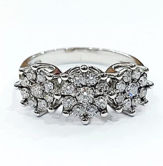 Anello Trilogy Magic con Diamanti 1,32 ct in Oro Bianco 18 kt (750)