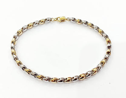 Bracciale in Oro Bianco e Oro Giallo in Oro massiccio 18 kt (750) - Oreficeria