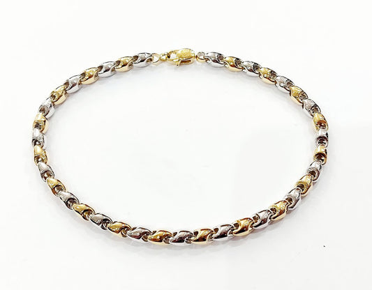 Bracciale in Oro Bianco e Oro Giallo in Oro massiccio 18 kt (750) - Oreficeria