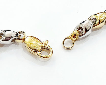 Bracciale in Oro Bianco e Oro Giallo in Oro massiccio 18 kt (750) - Oreficeria
