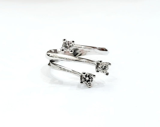 Anello Trilogy con Diamanti ct 0,45 in Oro Bianco 18 kt (750)