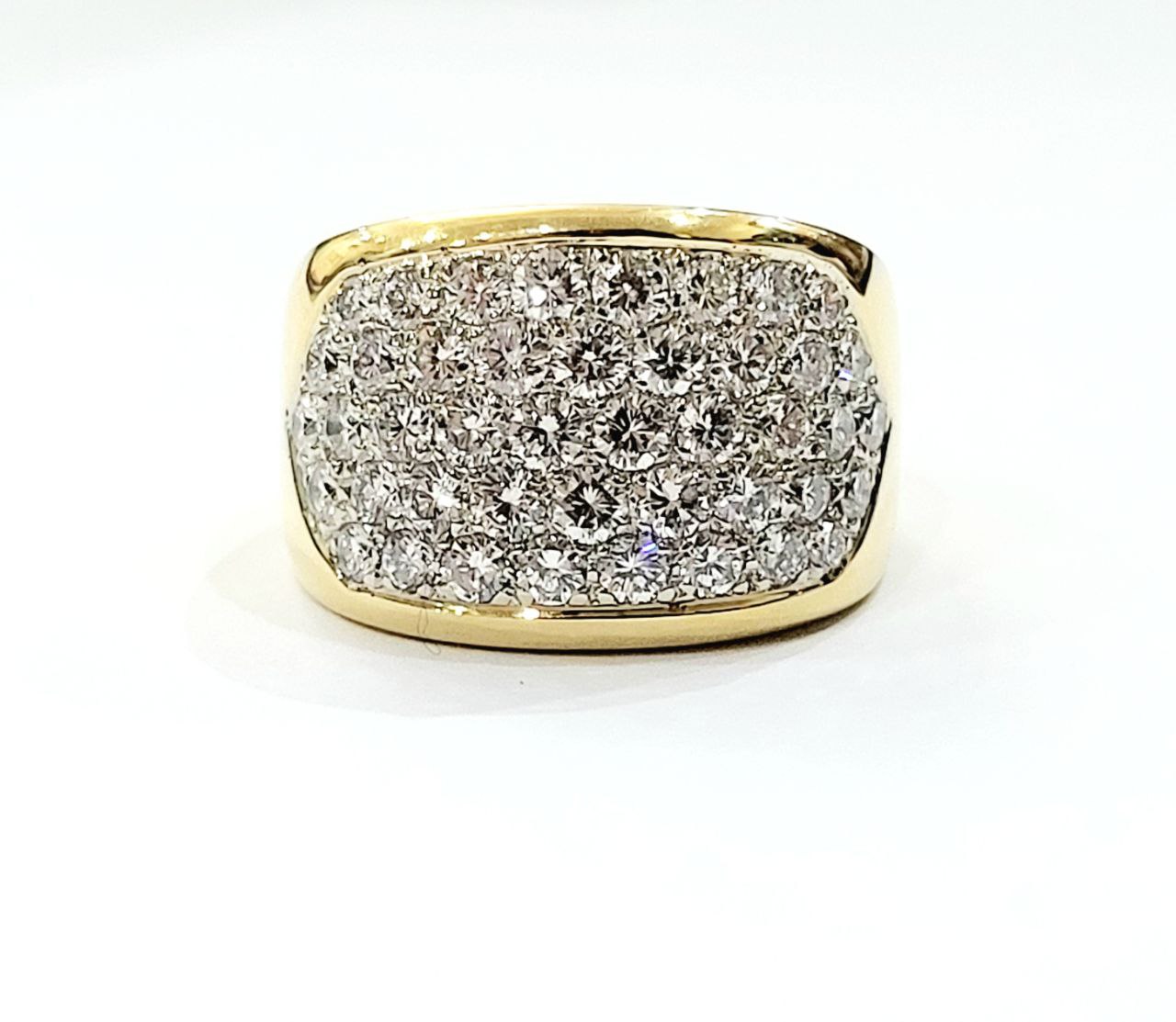 Anello a fascia in Oro Bianco e Oro Giallo con Diamanti ct 3,08 18 kt (750)