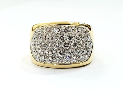 Anello a fascia in Oro Bianco e Oro Giallo con Diamanti ct 3,08 18 kt (750)