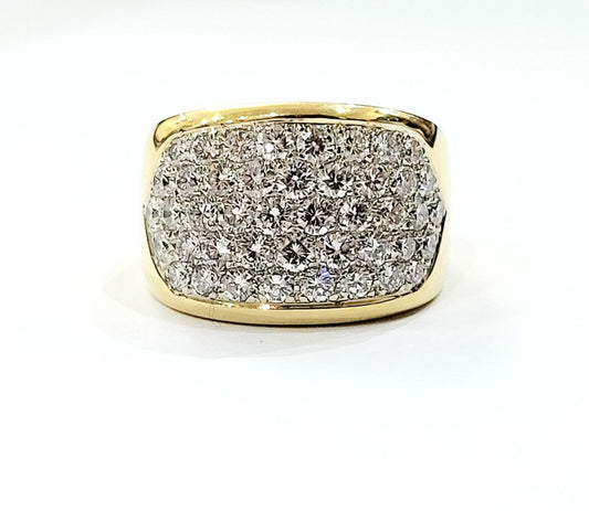 Anello a fascia in Oro Bianco e Oro Giallo con Diamanti ct 3,08 18 kt (750)