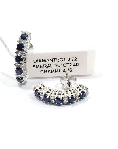 Orecchini Astralia a fantasia con Zaffiri 2,40 ct e Diamanti 0,72 ct in Oro bianco 18 kt (750)