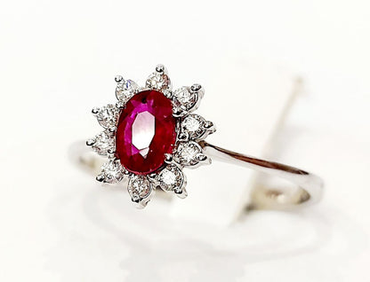 Anello Astralia in Oro bianco con Rubino ct 0,45 e Diamanti ct 0,15 18 kt (750)