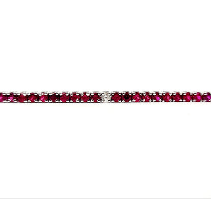 Bracciale Tennis Astralia in Oro Bianco con Rubini 5,20 ct e Diamanti 0,27 ct 18 kt (750)
