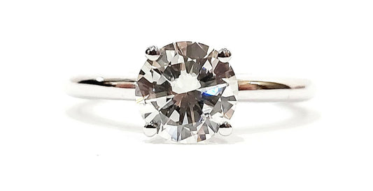 Anello Solitario con Diamante naturale 0,50 ct in Oro Bianco con certificazione HDR ANTWERP 18kt (750)