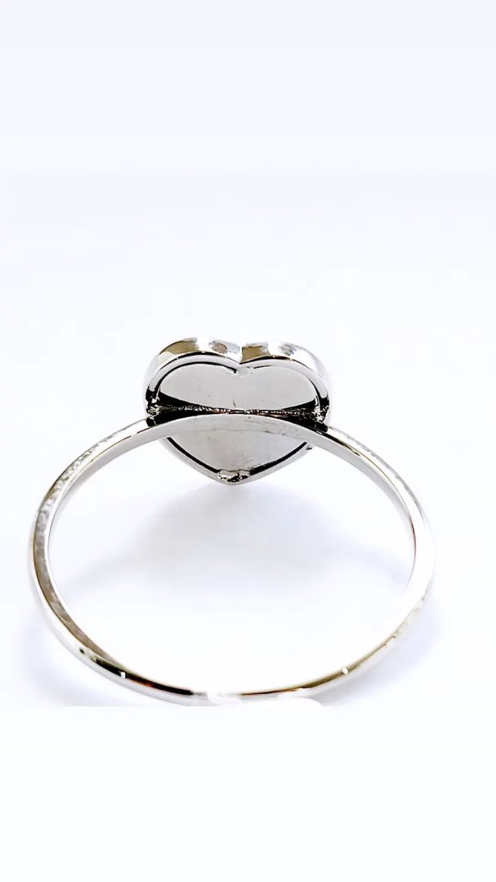 Anello Astralia specchiato a cuore in Oro Bianco con Diamanti 0,20 ct 18kt (750)