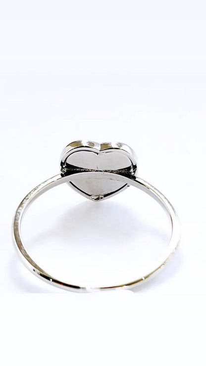 Anello Astralia specchiato a cuore in Oro Bianco con Diamanti 0,20 ct 18kt (750)