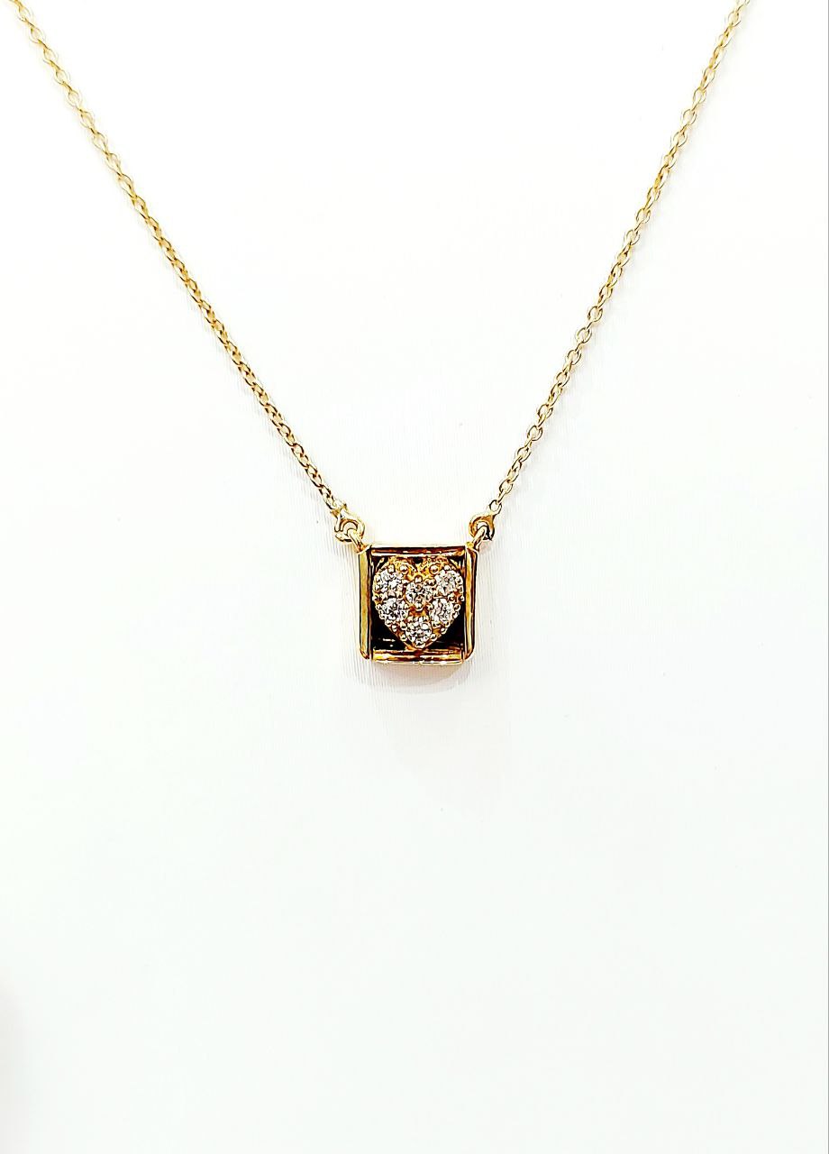 Collana  pendente  Donna  Oro Giallo 18kt-750 Diamanti 0,18 ct