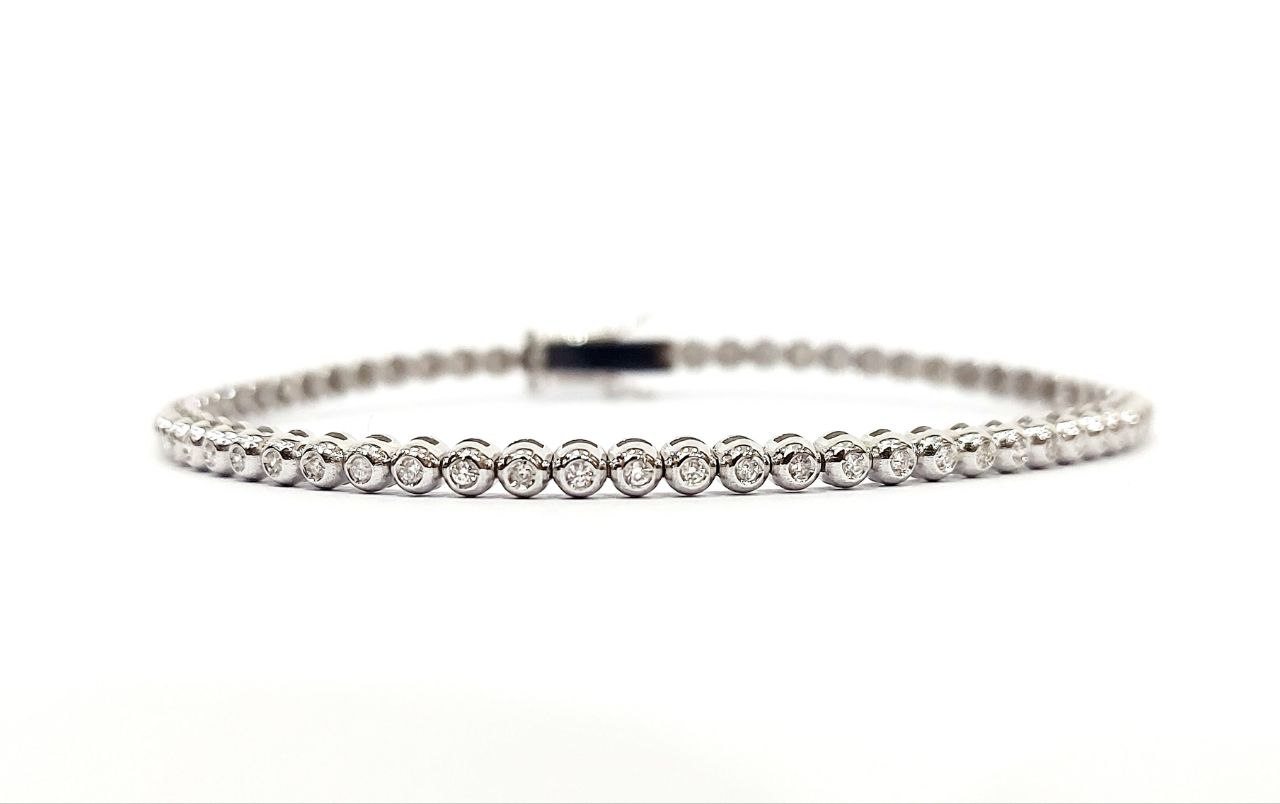 Bracciale Tennis Astralia in Oro Bianco cipollina con Diamanti 1,30 ct 18 kt (750)