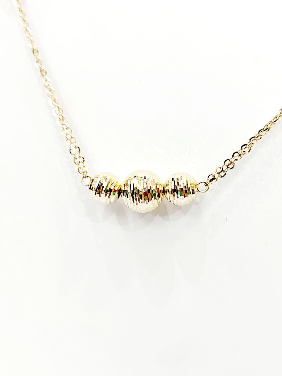 Collana collier Donna con sfere sfacettatte Oro Giallo 18 kt (750) - Oreficeria