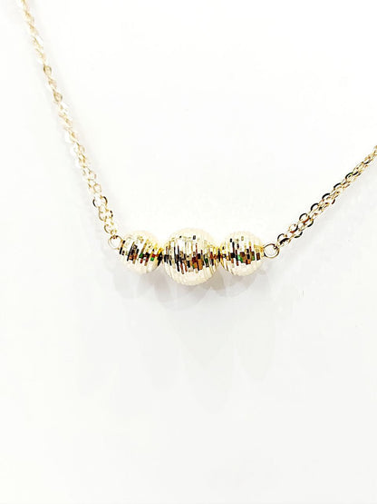 Collana collier Donna con sfere sfacettatte Oro Giallo 18 kt (750) - Oreficeria