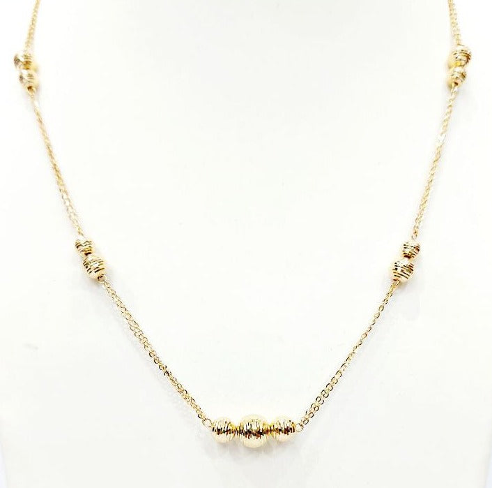 Collana collier Donna con sfere sfacettatte Oro Giallo 18 kt (750) - Oreficeria