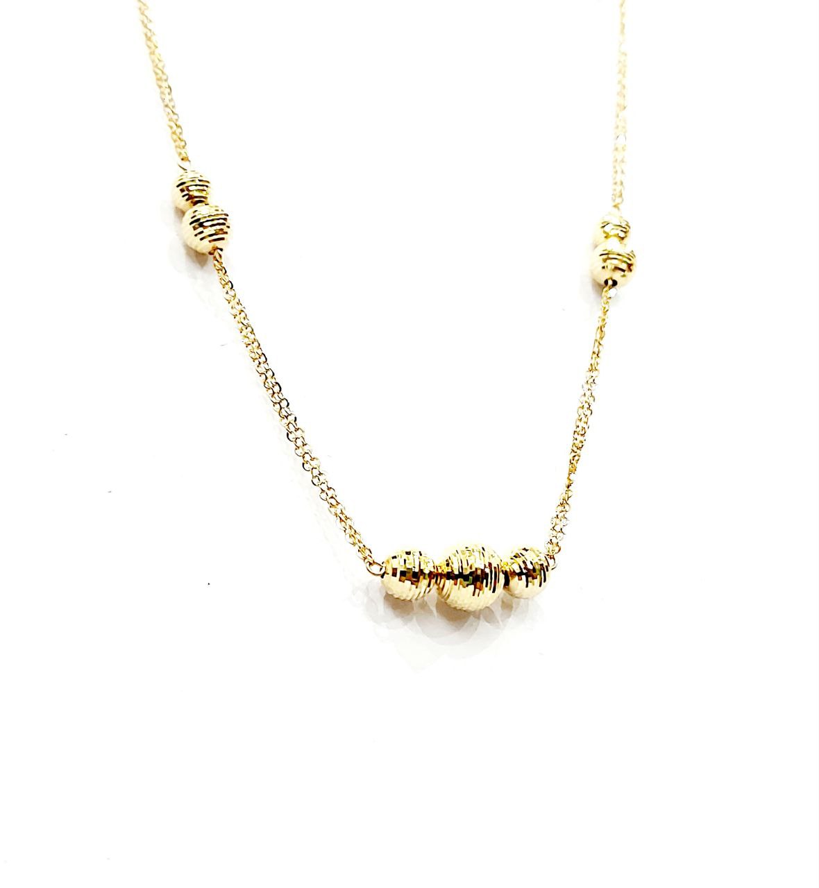 Collana collier Donna con sfere sfacettatte Oro Giallo 18 kt (750) - Oreficeria