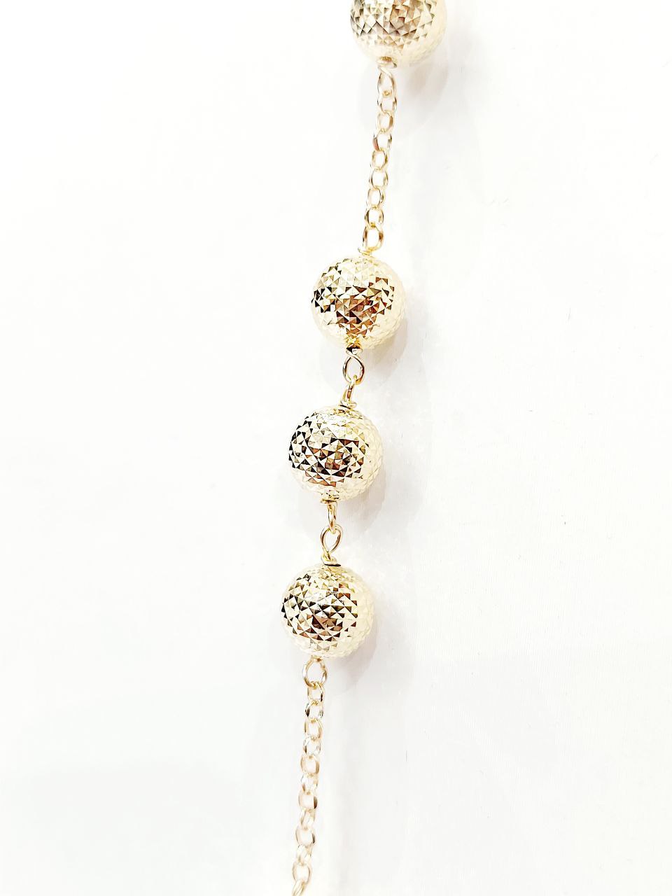 Collana rosario classico con sfere sfaccettate da 7,50mm Oro Giallo 18kt (750) - Oreficeria