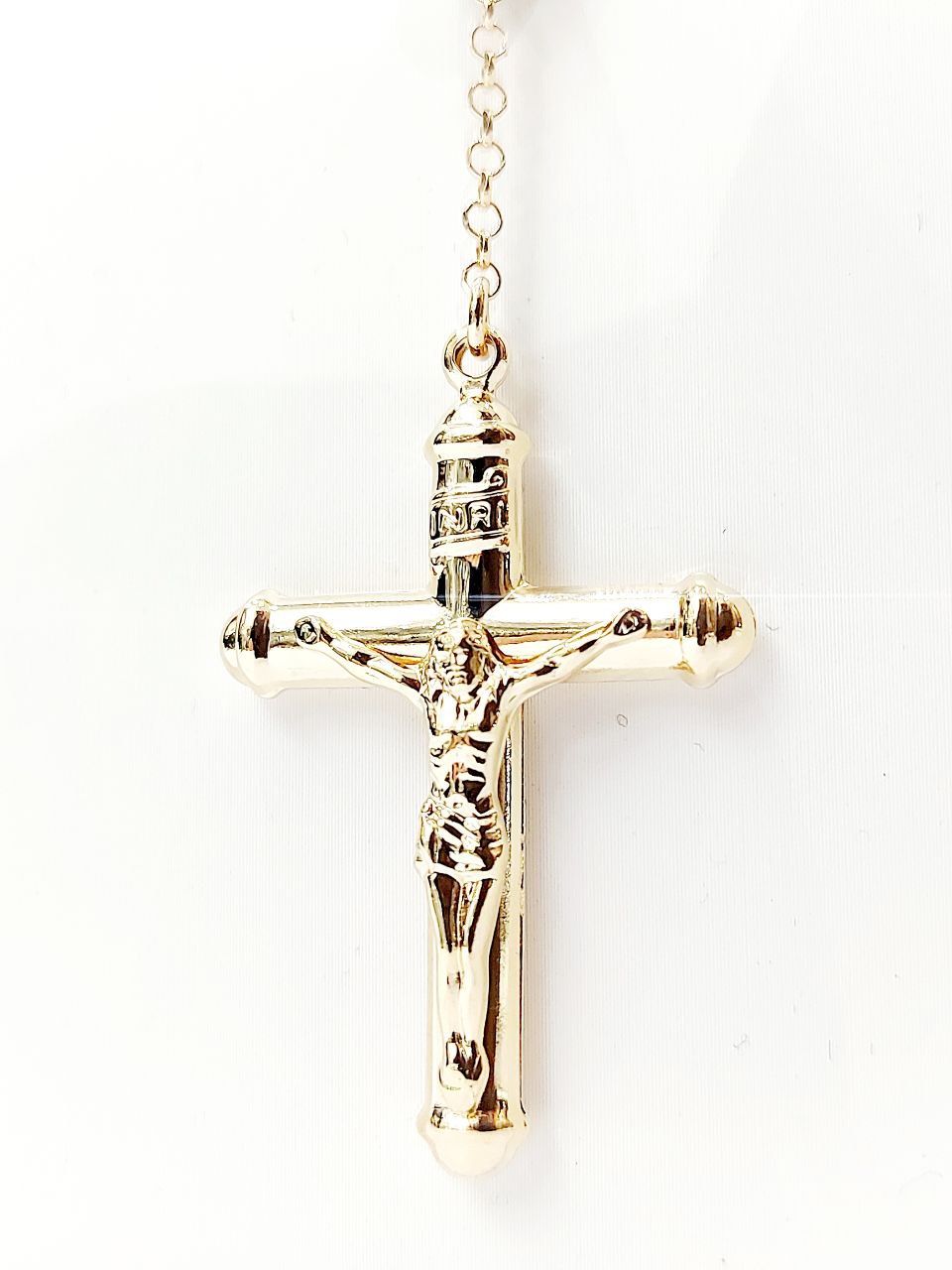 Collana rosario classico con sfere sfaccettate da 7,50mm Oro Giallo 18kt (750) - Oreficeria