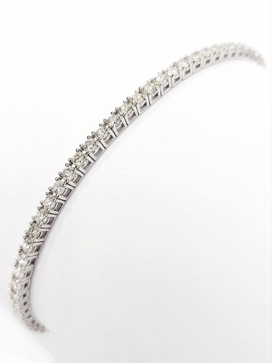 Bracciale Tennis "Astralia" a filo in Oro Bianco con Diamanti 3,50 ct 18kt (750)