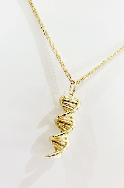 Collana e pendente molecola DNA in Oro Giallo 18 kt (750) - Oreficeria