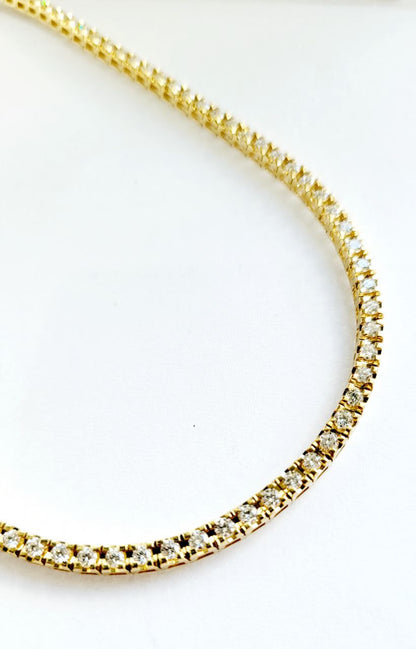 Collana modello tennis con Diamanti ct 5,04 in Oro Giallo 18 kt (750)