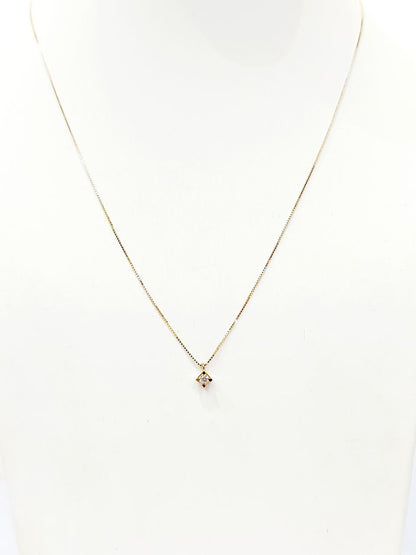 Collana con pendente punto luce con Diamante 0,20 ct in Oro Giallo 18 kt (750)