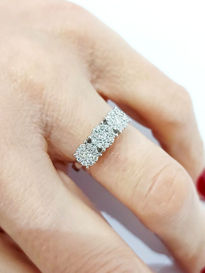 Anello trilogy magic in Oro Bianco con Diamanti 0,78 ct 18kt (750)