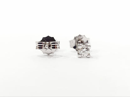 Orecchini punto luce tornito con Diamanti 0,20 ct in Oro Bianco 18 kt (750)