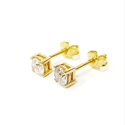 Orecchini punto luce a filo con Diamanti 0,50 ct in Oro Giallo 18 kt (750)