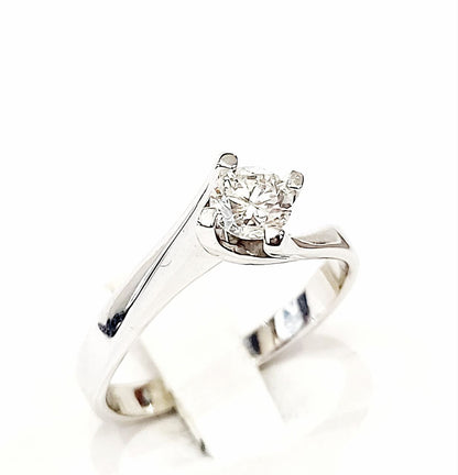 Anello Solitario Valentino in Oro bianco con Diamante 1,00 ct 18 kt (750)