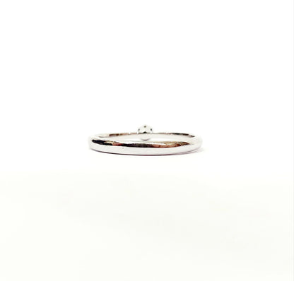 Anello solitario modello 6 griffe in Oro Bianco con Diamante 0,10 ct 18 Kt (750)