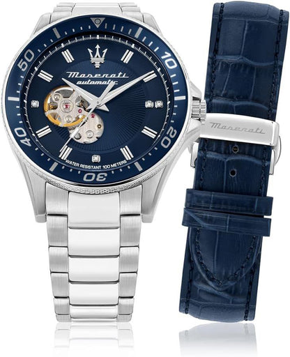 Orologio Maserati Sfida Automatic con cinturino in pelle e acciaio - R8823140007