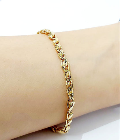 Bracciale Oro Giallo 18 kt (750) maglia piastra bombata - Oreficeria