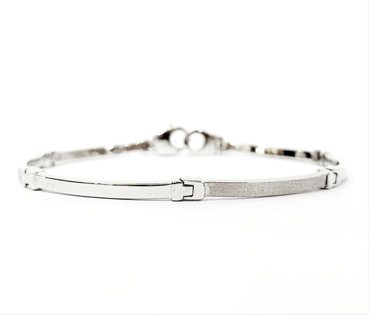 Bracciale Oro bianco 18 kt (750) piastre lavorate - Oreficeria