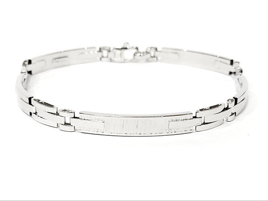 Bracciale piastre lucida e satinata in oro 18 kt  - oreficeria