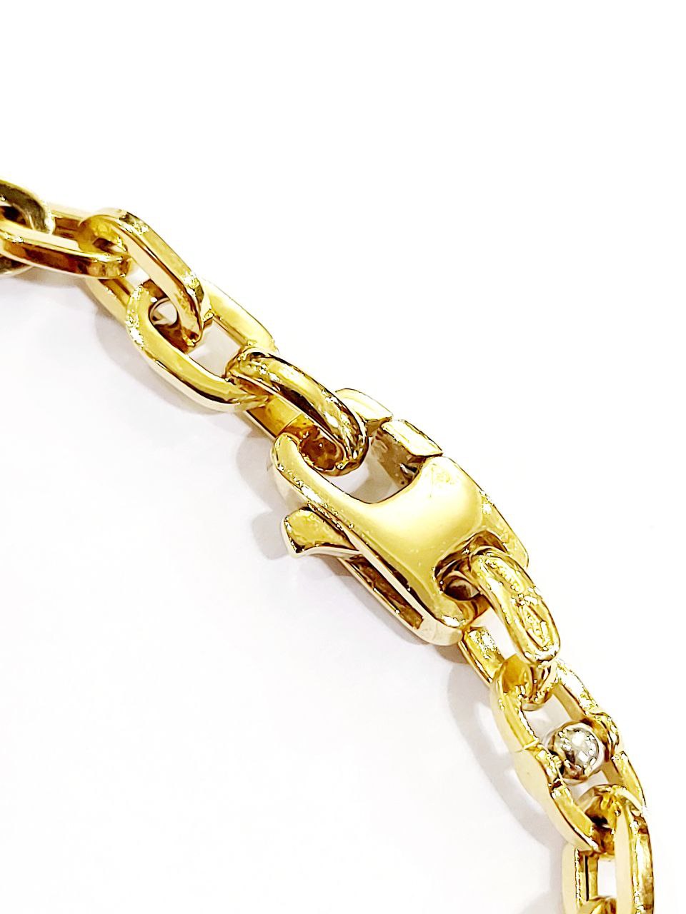 Bracciale Oro bianco e Oro Giallo 18 kt (750) catena maglie traversino - Oreficeria